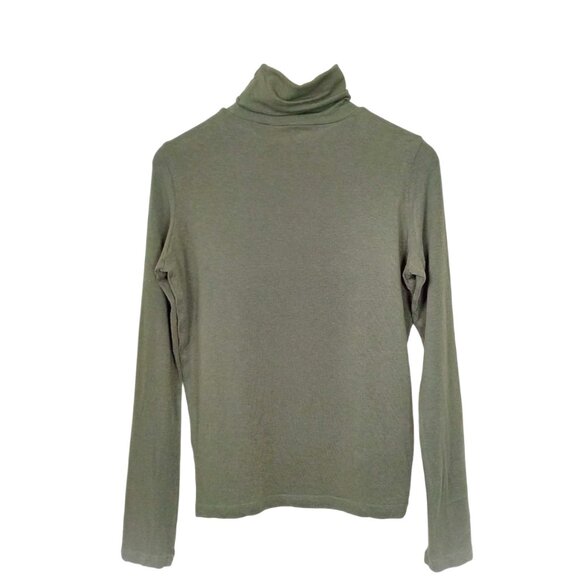 Mijeong Park Olive Green Women’s Top – Long Sleeve Turtleneck Tee, Size S - Picture 2 of 8